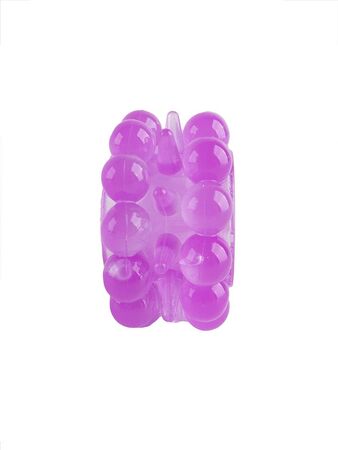 Лиловое эрекционное кольцо с 2 рядами стимулирующих шариков